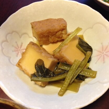 小松菜の消費に。
優しい味で、厚揚げが美味しい！